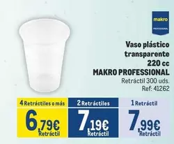 Oferta de Makro Professional - Vaso Plástico Transparente 220 Cc por 7,99€ en Makro