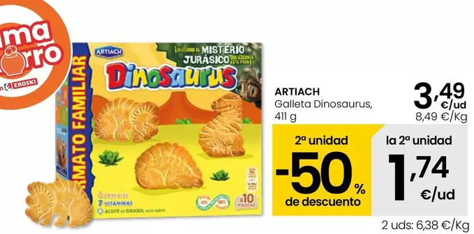 Oferta de Artiach - Galleta Dinosaurus por 3,49€ en Eroski