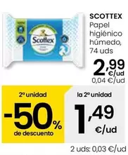 Oferta de Scottex - Papel Higienico Humedo por 2,99€ en Eroski