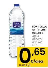 Oferta de Font Vella - Agua Mineral Natural por 0,65€ en Eroski