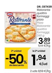 Oferta de Dr Oetker - Pizza Ristorante Quattro Formaggi por 3,89€ en Eroski