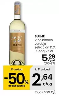 Oferta de Blume - Vino Blanco Verdejo Seleccion D.O. Rueda por 5,29€ en Eroski