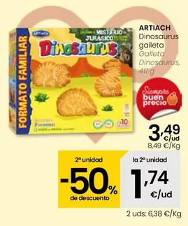 Oferta de Artiach - Galleta Dinosaurus por 3,49€ en Eroski