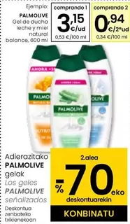 Oferta de Palmolive - Gel De Ducha Leche Y Miel Naturel Balance por 3,15€ en Eroski