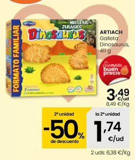 Oferta de Artiach - Galleta Dinosaurus por 3,49€ en Eroski