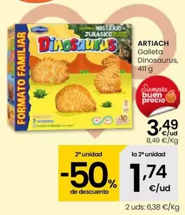 Oferta de Artiach - Galleta Dinosaurus por 3,49€ en Eroski