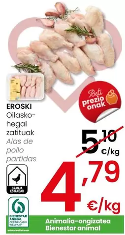 Oferta de Eroski - Alas De Pollo Partidas por 4,79€ en Eroski