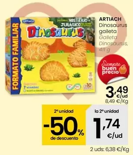 Oferta de Artiach - Galleta Dinosaurus por 3,49€ en Eroski