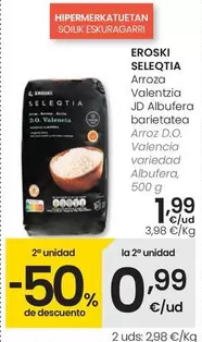 Oferta de Eroski Seleqtia - Arroz D.O. Valencia Variedad Albufera por 1,99€ en Eroski