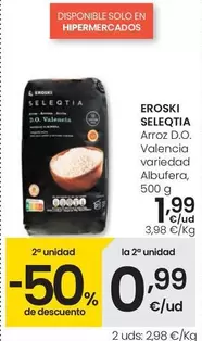 Oferta de Eroski Seleqtia - Arroz D.O. Valencia Variedad Albufera por 1,99€ en Eroski