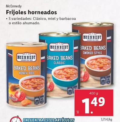 Oferta de Mcennedy - Frijoles Horneados por 1,49€ en Lidl