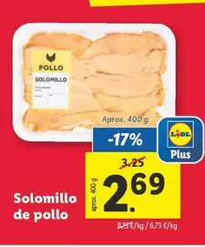 Oferta de Solomillo De Pollo por 2,69€ en Lidl