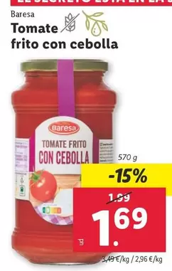 Oferta de Baresa - Tomate Frito Con Cebolla por 1,69€ en Lidl