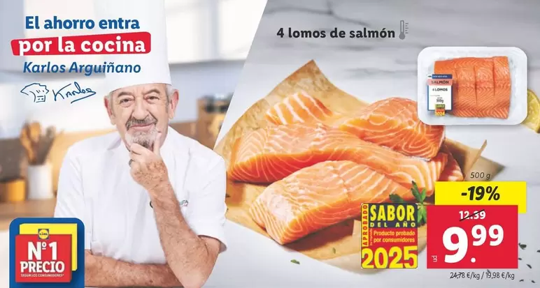 Oferta de 4 Lomos De Salmon por 9,99€ en Lidl