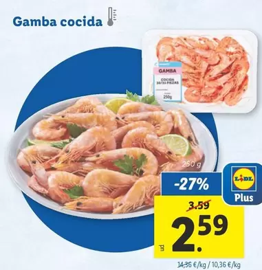 Oferta de Gamba Cocida por 2,59€ en Lidl