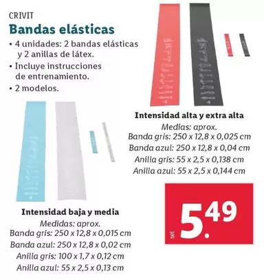 Oferta de Crivit - Bandas Elasticas por 5,49€ en Lidl