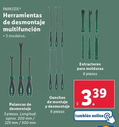 Oferta de Parkside - Herramientas De Desmontaje Multifuncion por 3,39€ en Lidl