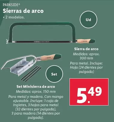 Oferta de Parkside - Sierras De Arco por 5,49€ en Lidl