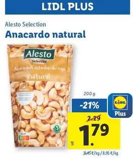 Oferta de Alesto Selecton - Anacardo Natural por 1,79€ en Lidl