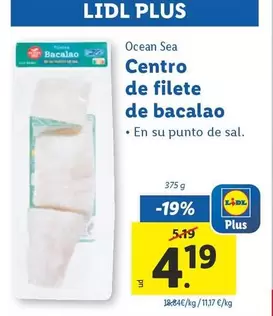 Oferta de Ocean Sea - Centro De Filete De Bacalao por 4,19€ en Lidl