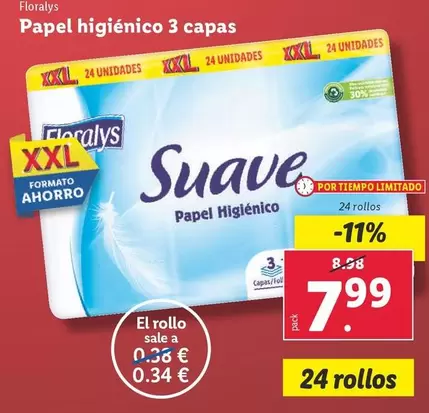 Oferta de Floralys - Papel Higienico 3 Capas por 7,99€ en Lidl