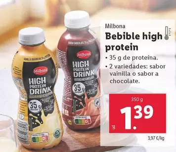 Oferta de Milbona - Bebible High Protein por 1,39€ en Lidl