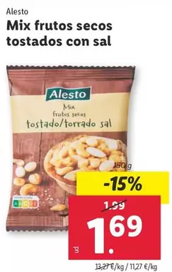 Oferta de Alesto - Mix Frutos Secos Tostados Con Sal por 1,69€ en Lidl