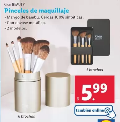 Oferta de Cien Beauty - Pinceles De Maquillaje por 5,99€ en Lidl