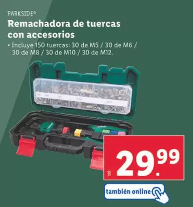 Oferta de Parkside - Remachadora De Tuercas Con Accesorios por 29,99€ en Lidl