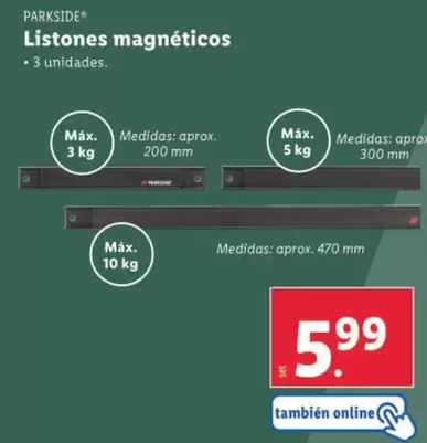 Oferta de Parkside - Listones Magneticos por 5,99€ en Lidl