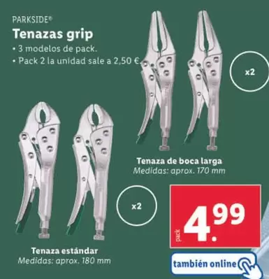 Oferta de Parkside - Tenazas Grip por 4,99€ en Lidl