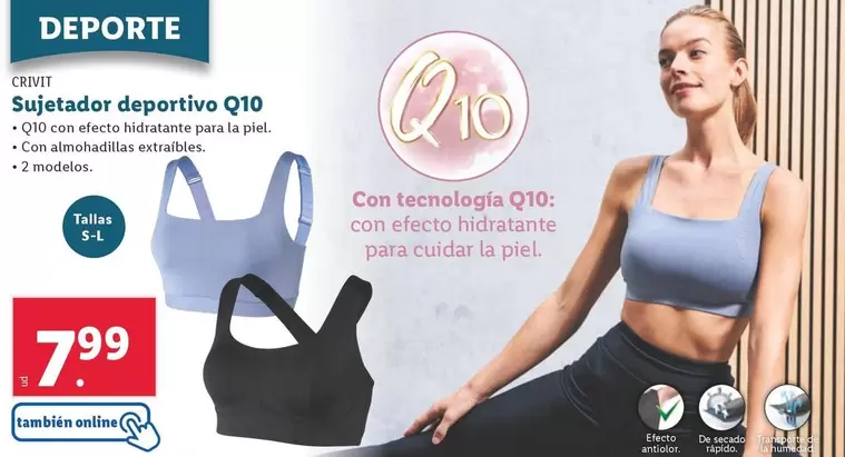 Oferta de Crivit - Sujetador Deportivo Q10 por 7,99€ en Lidl