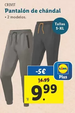 Oferta de Crivit - Pantalon De Chandal por 9,99€ en Lidl