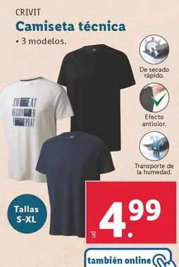 Oferta de Crivit - Camiseta Tecnica por 4,99€ en Lidl