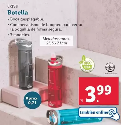 Oferta de Crivit - Botella por 3,99€ en Lidl