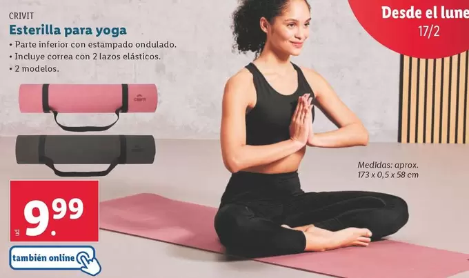 Oferta de Crivit - Esterilla Para Yoga por 9,99€ en Lidl