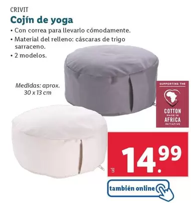 Oferta de Crivit - Cojin De Yoga por 14,99€ en Lidl