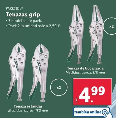 Oferta de Parkside - Tenazas Grip por 4,99€ en Lidl