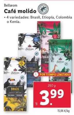 Oferta de Bellarom - Cafe Molido por 3,99€ en Lidl