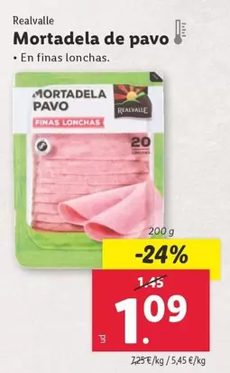 Oferta de Realvalle - Mortadela De Pavo por 1,09€ en Lidl