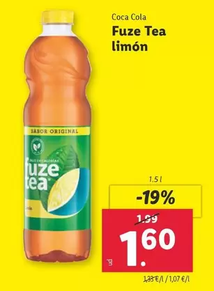 Oferta de Fuze Tea -  Limon por 1,6€ en Lidl