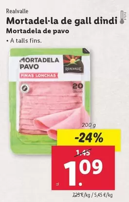 Oferta de Realvalle - Mortadela De Pavo por 1,09€ en Lidl