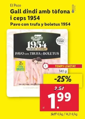 Oferta de Elpozo - Pavo Con Trufa Y Boletus por 1,99€ en Lidl