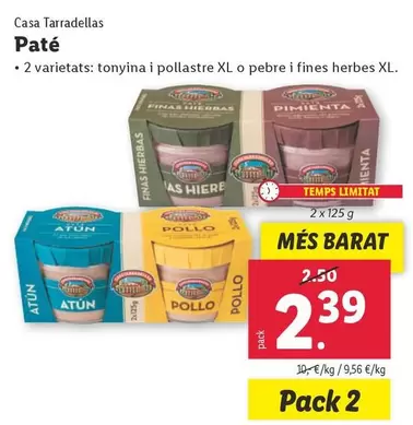 Oferta de Casa Tarradellas - Paté por 2,39€ en Lidl