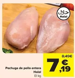 Oferta de Pechuga De Pollo Entera por 7,19€ en Carrefour