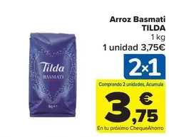 Oferta de Tilda - Arroz Basmati por 3,75€ en Carrefour Market