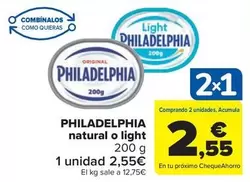 Oferta de Philadelphia - Natural O Light por 2,55€ en Carrefour Market