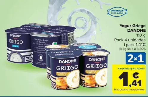 Oferta de Danone - Yogur Griego por 1,41€ en Carrefour Market