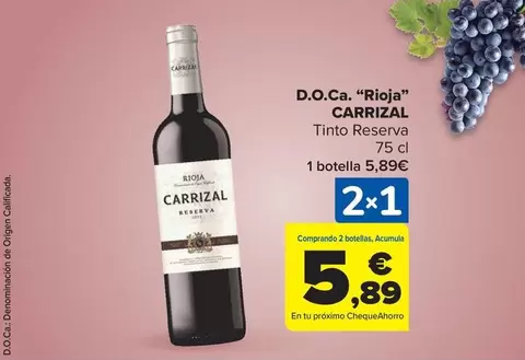 Oferta de Origen - D.O.Ca. Rioja por 5,89€ en Carrefour Market