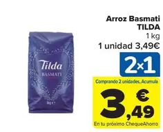 Oferta de Tilda - Arroz Basmati por 3,49€ en Carrefour Market